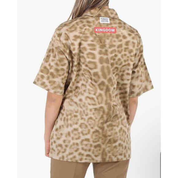 Burberry Tops - $740 New Burberry Animal Print Cotton Zip Shirt - US 2